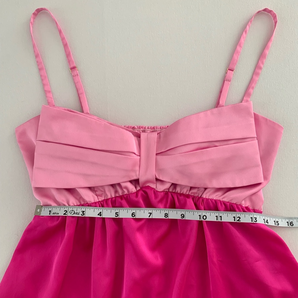 Show Me Your Mumu Best Bow Mini Dress in Colorblock Pink - Picture 11 of 17